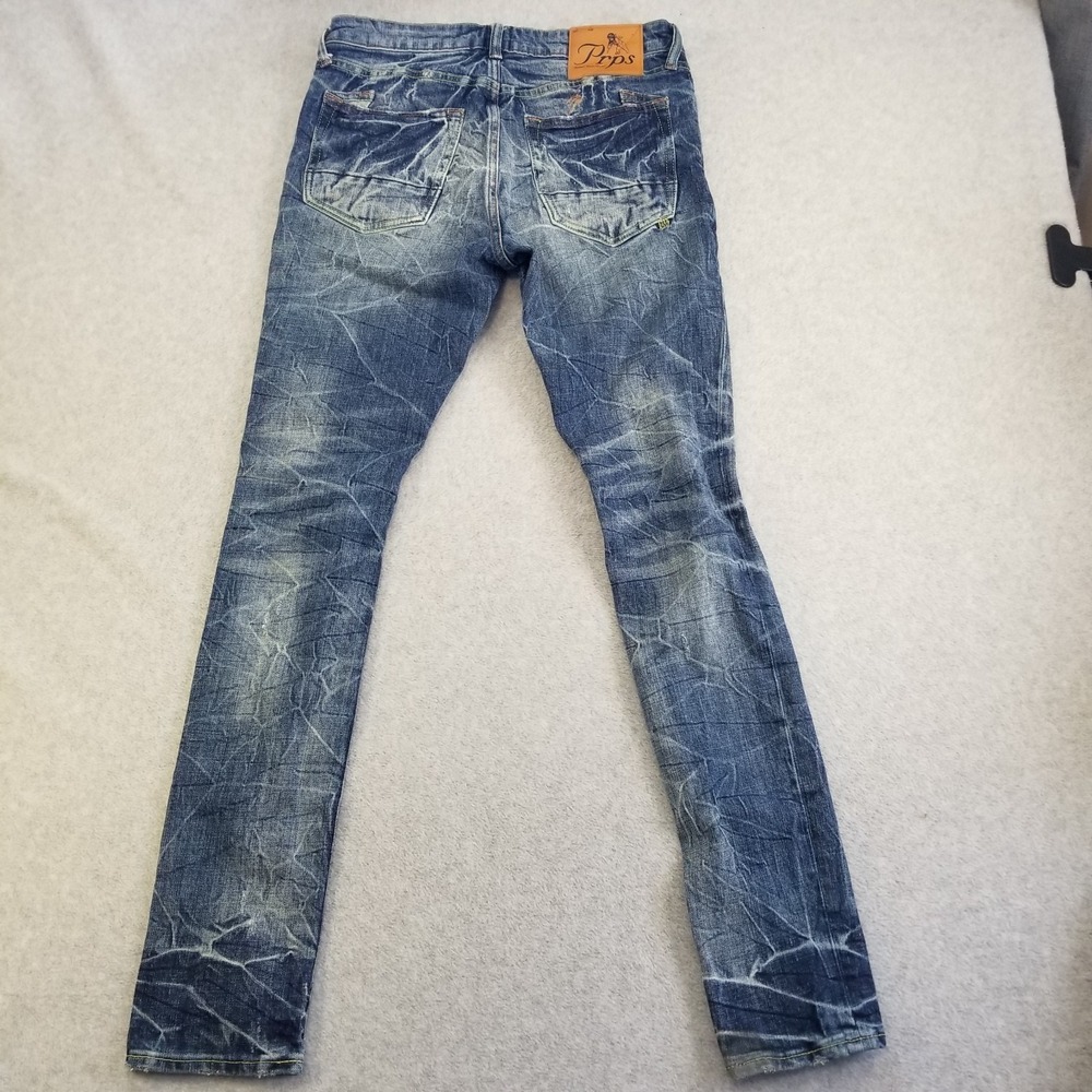 PRPS Jeans Mens 33‎ Indigo Cayenne Super Skinny Fit Stretch Whiskered